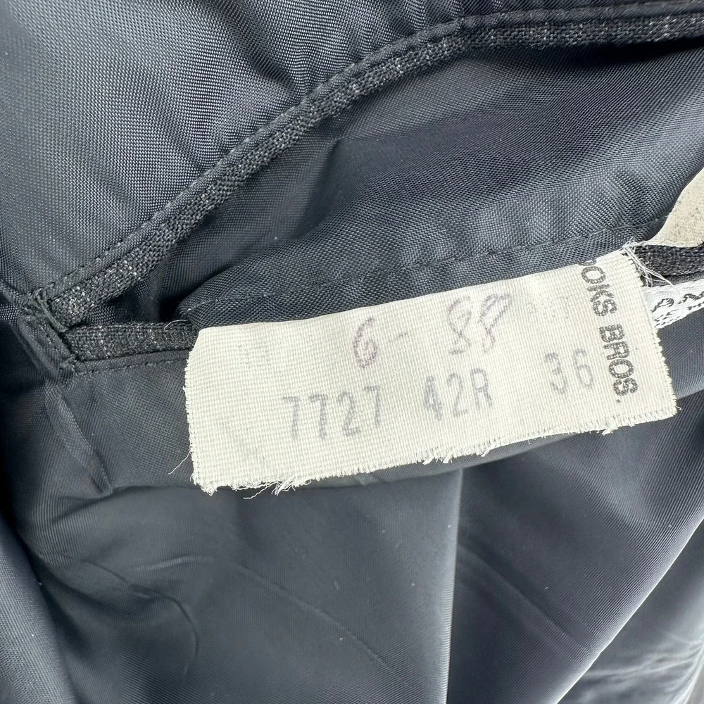 VTG 60/70s Brooks Brothers 1818 Wool‎ Grey Pinstripe Suit Jacket Blazer 42R